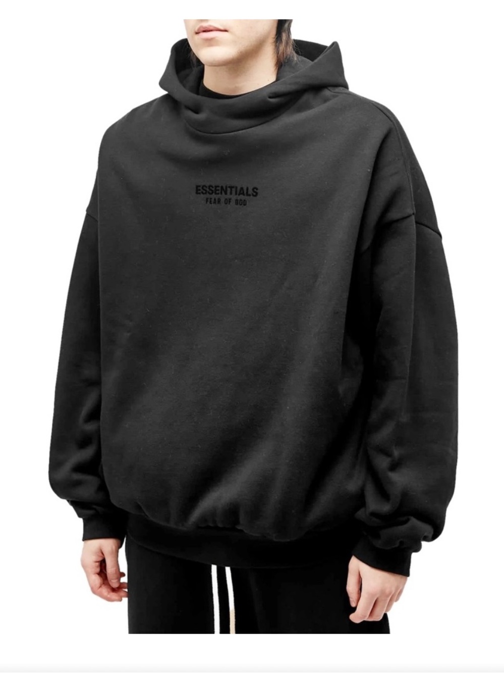 Essentials Black Crewneck Sweater - Men